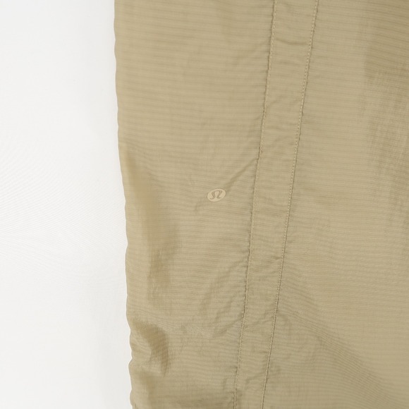 Lululemon Wide Snap Leg Pants Womens Small Beige Recycled Nylon Athleisure - Picture 4 of 12